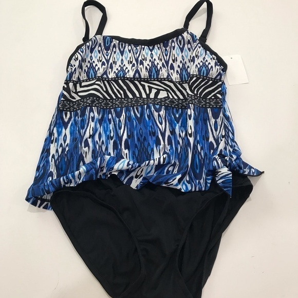 La Blanca one piece bathing suits blue/ black - Picture 2 of 4